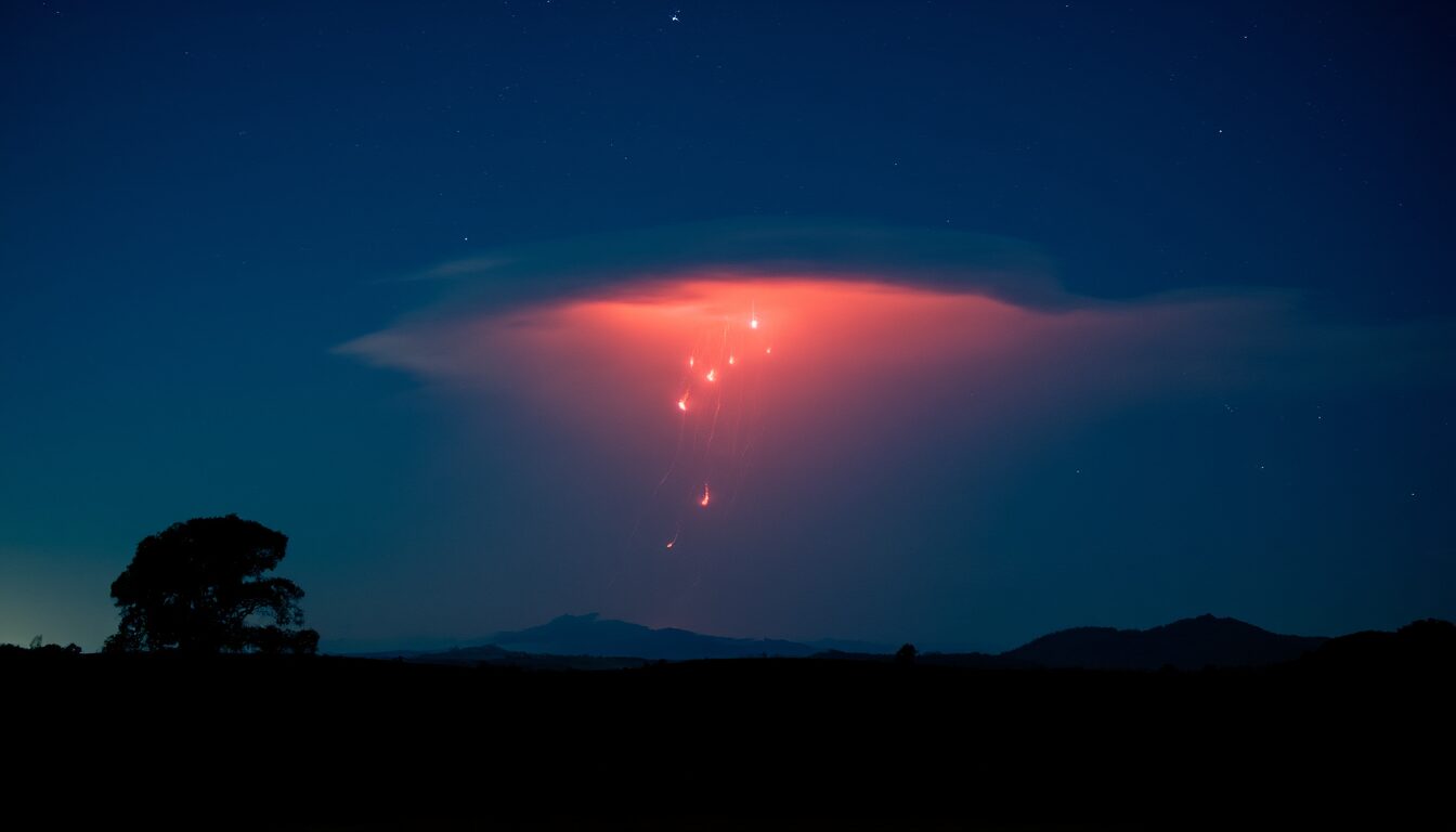 Rote Blitze am Himmel: Sprites und Elfen über dem Gewitter