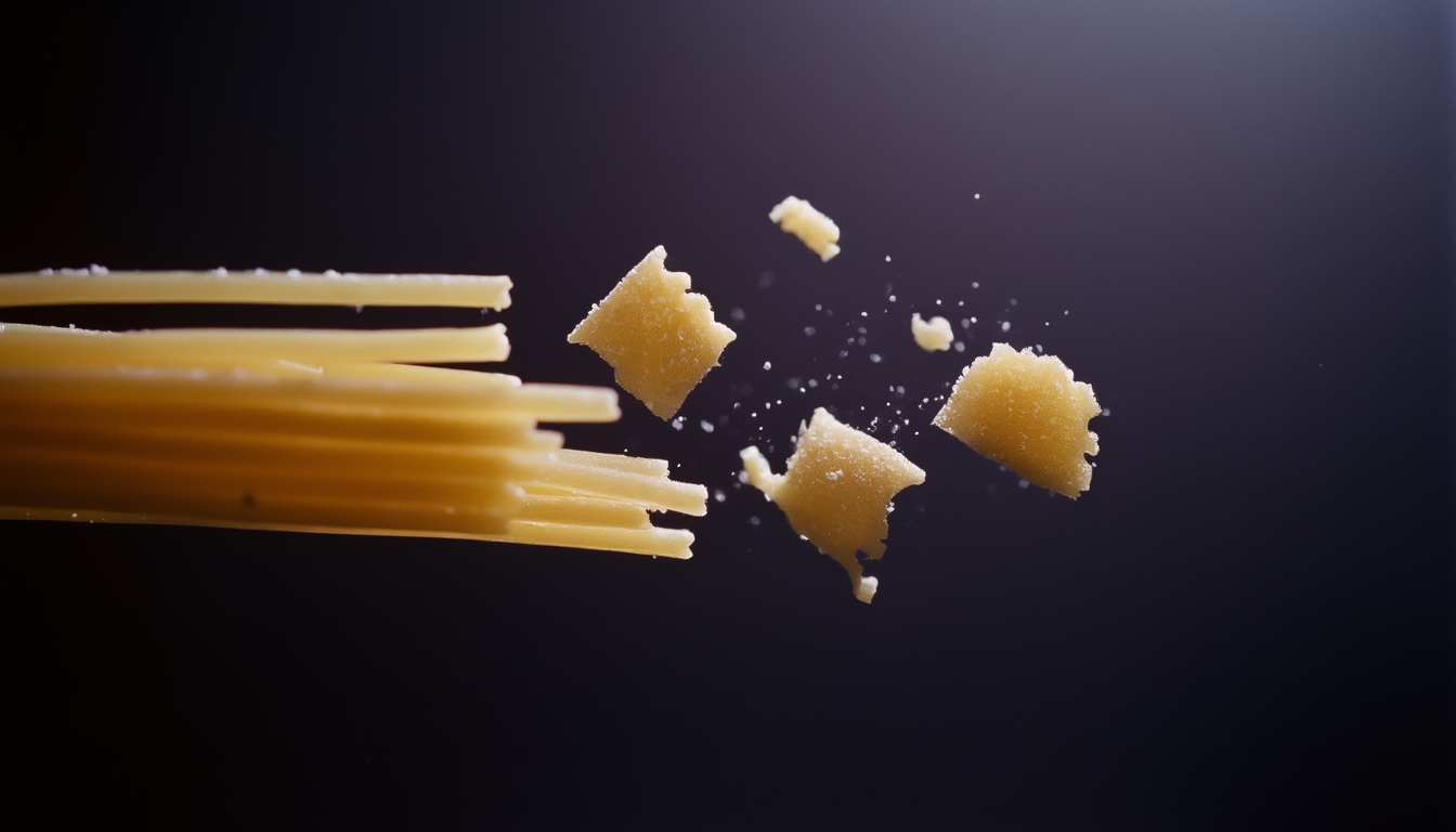 Warum eine Spaghetti in drei Teile bricht statt in zwei